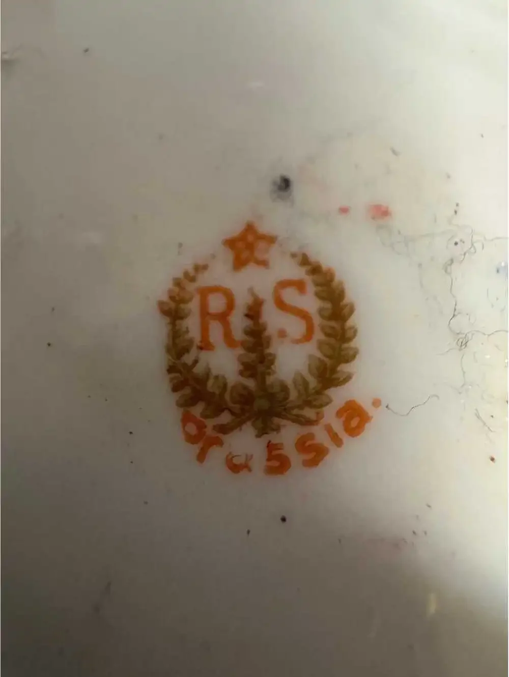 Antique Gilded Age hand painted berry bowl by RS Prussia 1880,s